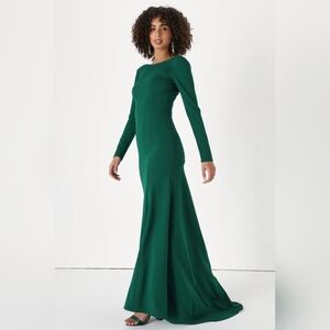 Lulus Long Sleeve Maxi Dress, Emerald Green, size XL, NWT